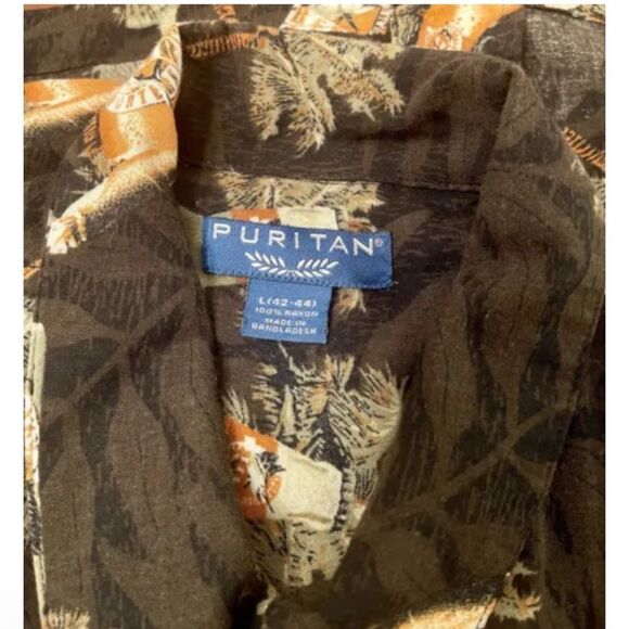 COPY - Puritan Hawaiian shirt tropical Sport Beer drink Resort Beach men’s L - Picture 8 of 8